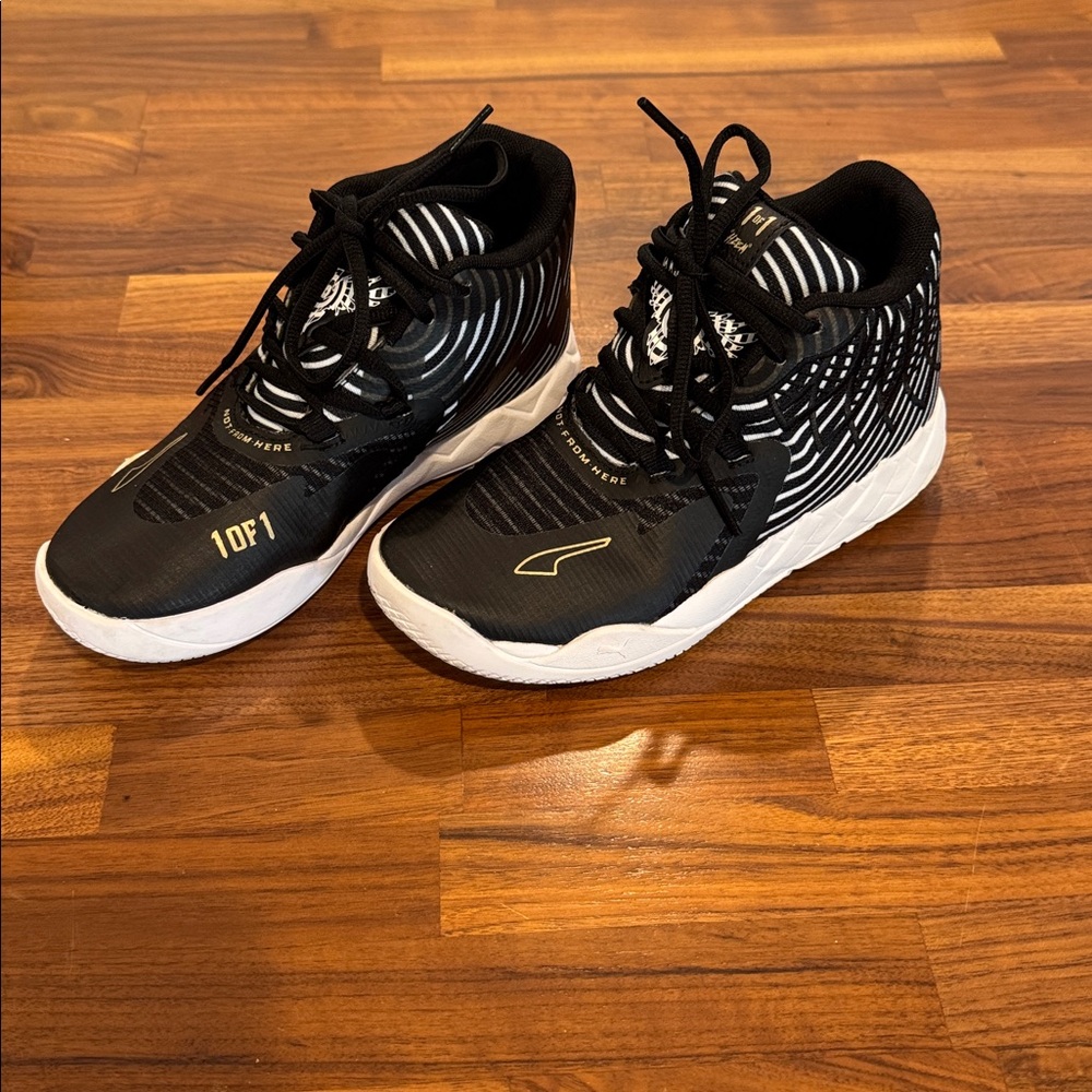 Puma Black and White Basketball Shoes